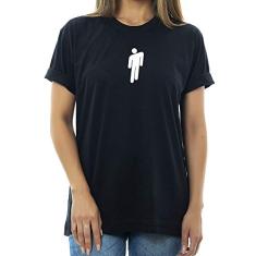 Camiseta Feminina Billie Eilish Bonequinho 100% Algodão (Preto, G)