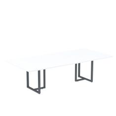 Mesa de Reunião Retangular 200x90cm Mr2000p25tub Branco/Grafito