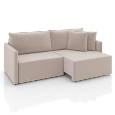 Sofá 4 Lugares Retrátil e Reclinável Malta Veludo Creme 260 cm - Mobly