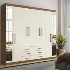 Guarda-roupa Casal 8 Portas 6 Gavetas Master com Espelho - Santos Andi