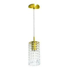 Pendente Redondo Clearcrillic Cristal Acrílico Dourado - MARRYLUZ