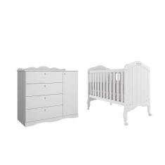 Berço e Cômoda Provençal Encanto Permobili MDF