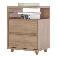 Mesa de Cabeceira Campeche 2 Gavetas Henn D07-10, Jequitibá