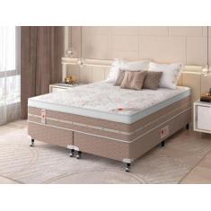 Cama Box + Colchão Castor Com Massageador King Niponpedic One Face Tec