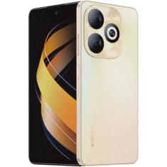 Smartphone Infinix Smart 8 Pro 256GB Tela 6.6" 4GB RAM Câmera Dupla 50MP - Dourado/Preto
