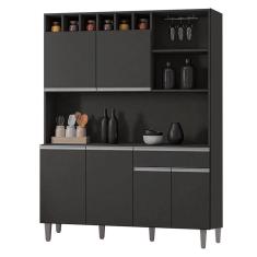 Armário para Cozinha Ambiente Kit Alice Cinza Fosco - ajl