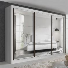 Guarda Roupa Casal Premium Lux 242cm com Espelho 3 Portas 6 Gavetas Espresso Móveis