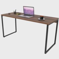 Mesa Para Escritório Home Office Estilo Industrial Form C01 150 cm Nogal - Lyam Decor