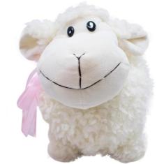 Ovelha Branca Laço 23Cm - Pelúcia - Fofy Toys