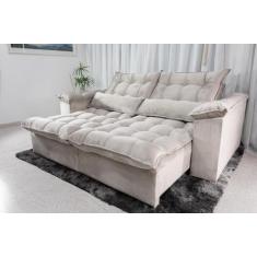 Sofá Retrátil e Reclinável Ipanema 1,80m em Tecido Veludão C/Pillow no