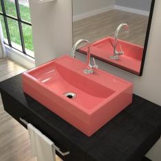 Kit Cuba Q45 Com Torneira 1198 Metal + Válvula 1`` (2,6cm) + Sifão Cromado + Flexível Rosa