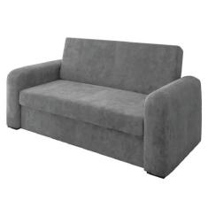 Sofá Cama Versátil 2 Lugares Veludo Selmer Cinza - SELMER ESTOFADOS