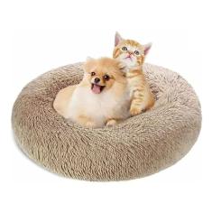 CAMINHA DONUT NUVEM PET PELUCIA M REDONDA CAMA PELUCIADA NINHO CASINHA CASA COLCHONETE Cachorros E Gatos NUVEM FUNDO ANTIDERRAPANTE IMPERMEAVEL QUALIDADE PREMIUM 50CM (CARAMELO)