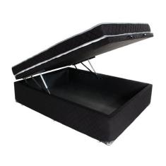 Conjunto Colchão Casal D33 Antialérgico + Cama Box Baú Microfibra BF C
