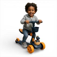 Patinete Dinossauro 3 Rodas com Led Banco Ajustável 3 Alturas Criança 