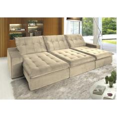 Sofá Retrátil e Reclinável 3 Lugares Petra YesCasa