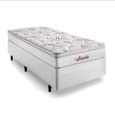 Cama Box Solteiro com Cabeceira Herval Atlanta, Molas Bonnel, 59x88x188 cm