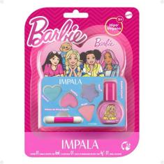 Kit Impala Barbie:1 Esmalte e Paleta de Maquiagem Infantil