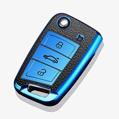 Capa para porta-chaves do carro, capa de couro inteligente, adequado para Volkswagen Golf 7 Tiguan Skoda, porta-chaves do carro ABS Smart porta-chaves do carro
