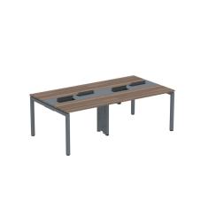 Mesa de Plataforma dupla para 4 Pessoas Corporativa 110X120/4P PDC11/12/4P Walnut/Grafito