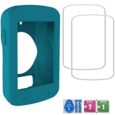 FTTYUHU Capa protetora de silicone para Garmin Edge 820 protetor de tela de vidro temperado bicicleta computador ciclismo capa protetora para-choque capa macia anticolisão (pacote com 2 + 1)