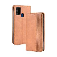 Capa para Samsung Galaxy M31, carteira com suporte de couro, capa flip para Samsung Galaxy M31, capa magnética retrô para celular, capa carteira com compartimentos para cartões