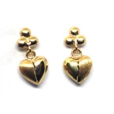 Brinco de ouro 18k coraçao - Elegancy Joias