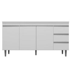 Balcão De Cozinha Andréia Com Tampo 160 Cm Branco - Ajl - AJL MÓVEIS