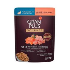 Ração Úmida Granplus Gourmet Sachê Para Gatos Castrados Sabor Salmão E