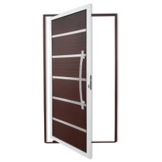 Porta Pivotante Lambril Premium Com Puxador Super 210cm X 120cm Brimak Mix Corten