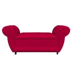 Divã Recamier Com Baú Grécia 1,55 Cm Suede Vermelho