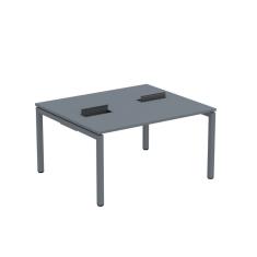 Mesa Plataforma Dupla Com Pé De Aço Para Coworking 140x120 Pdc14-12-2p Grafito