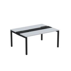 Mesa Plataforma Dupla Com Pé De Aço Para Coworking 160x120 Pdc16-12-2p Cinza-preto