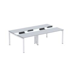 Mesa De Plataforma Dupla Para 4 Pessoas Corporativa 120x140-4p Pdc12-14-4p Cinza-branco