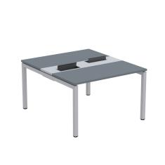 Mesa Plataforma Dupla Com Pé De Aço Para Coworking 110x140-2p Pdc11-14-2p Grafito-cinza