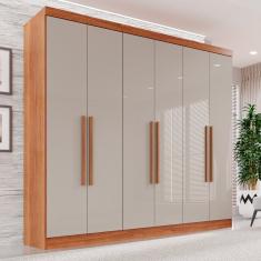 Guarda-roupa Casal 6 Portas 2 Gavetas França Cinamomo/off-white