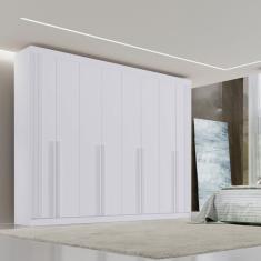 Guarda-roupa Casal 08 Portas Império Ripado Branco