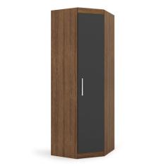 Guarda-roupa Casal Canto 1 Porta Gênova Plus Ipê Wood/grafite