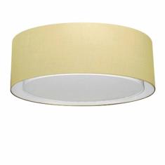 Plafon Duplo Cilíndrico Md-3038 Cúpula em Tecido 80x30cm Algodão Crú - Bivolt