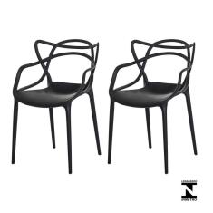 Kit 2 Cadeiras Allegra Preta Sala Cozinha Jantar