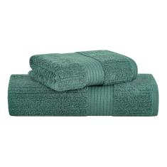 Buddemeyer Jogo de Toalhas Fio Penteado Canelado Gigante Verde 2 Peças