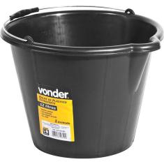Balde de plástico extraforte 12 litros preto - Vonder