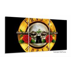 Quadro Decorativo Banda Guns N Roses 120x60 3 peças sala
