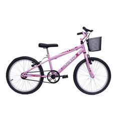 Bicicleta Aro 20 Bike Infantil Meninas feminina com cesta Saidx (Rosa)