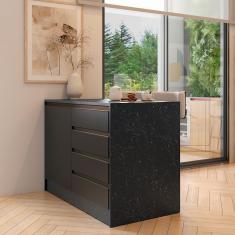 Bancada Bartira Gourmet com 1 Porta, 4 Gavetas e 1 Prateleira - 126cm de largura