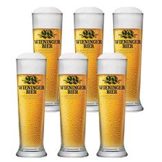 Jogo de Copos de Cerveja Frases Wieninger Bier Vidro 600ml