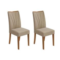 Cadeira Sala De Jantar Apogeu Kit 2 Un Rovere-amêndoa-veludo Naturale Creme - Lopas