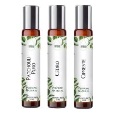 Kit 3 Perfumes Roll On 10Ml - Notas Terrosas Para Ele