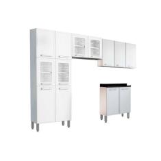 Cozinha Modulada Bertolini Gourmet  4 Peças (2 Armários + 1 Balcão + 1 Paneleiro) C4P66 Branco
