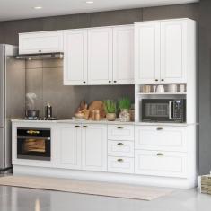 Cozinha Completa 5 Peças 100% Mdf Com Balcão De Forno Embutir Internacional Branco